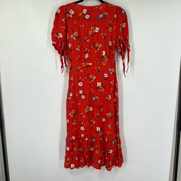 Maeve by Anthropologie Eudora Midi Dress Floral Tie Sleeves - Picture 6 of 9